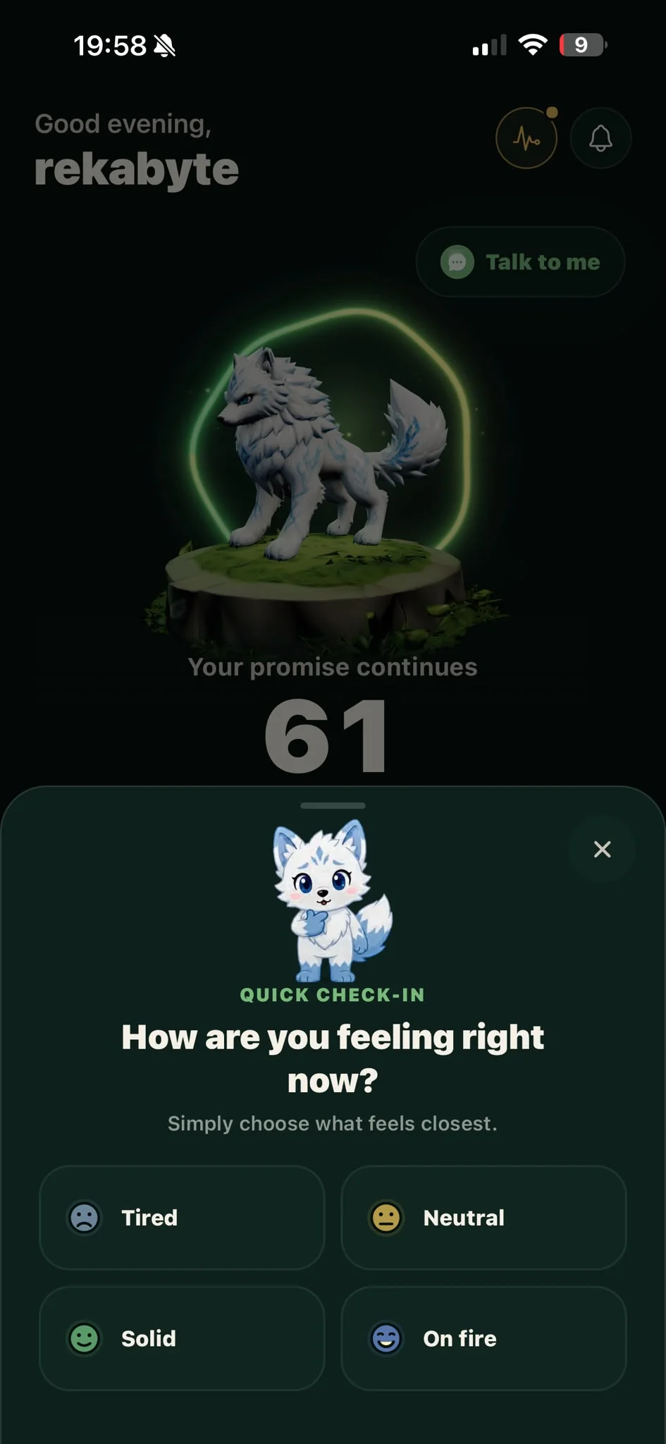 Final patient check-in screenshot